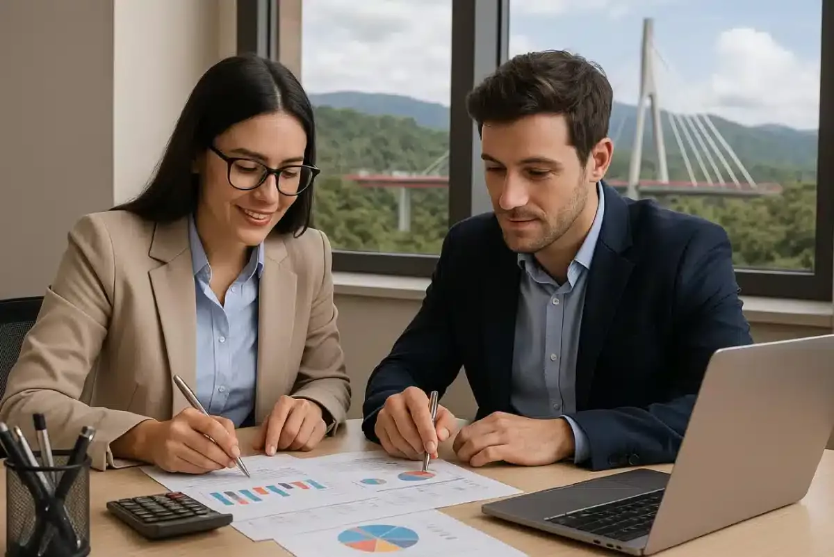Seven asesoría trabajando en la contabilidad de una empresa con cliente